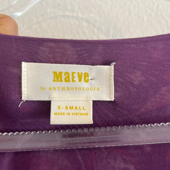 Anthropologie Maeve Beloved Dress Floral Asymmetrical Front Tie Purple Size XS - Picture 3 of 13